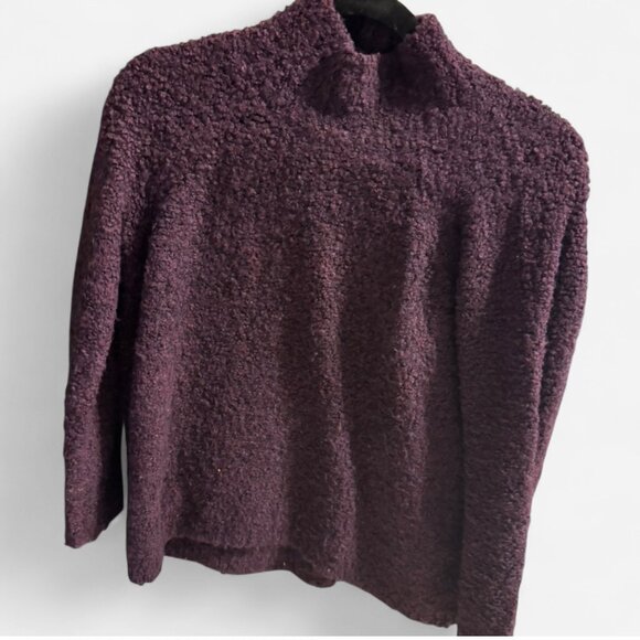 Ann Taylor Loft Slouchy Boucle Sweater Pullover - Purple - Picture 3 of 3